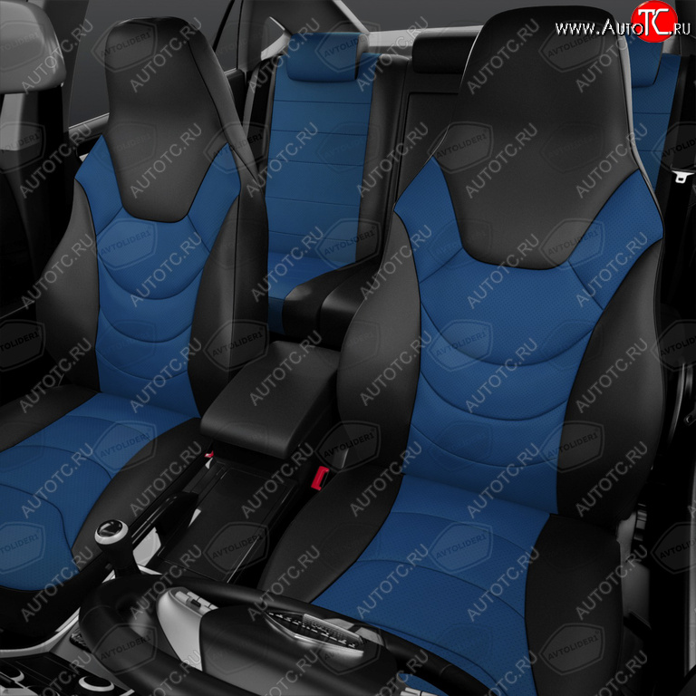 9 249 р. Авточехлы универсальные экокожа черно-синие комплект Recaro AVTOLIDER AVTOLIDER urek31-0303  с доставкой в г. Керчь