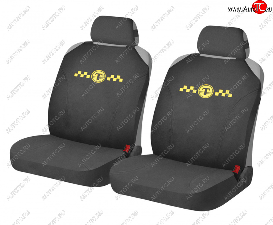 729 р. Накидка на сиденье полиэстер черный (4 предм.) (2шт.) Hotprint Taxi CARFASHION CARFASHION 21155  с доставкой в г. Керчь