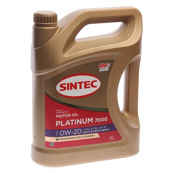 2 079 р. Масло моторное Platinum 7000 GF-6A 0W20 синт.4л SINTEC SINTEC 600163  с доставкой в г. Керчь. Увеличить фотографию 1