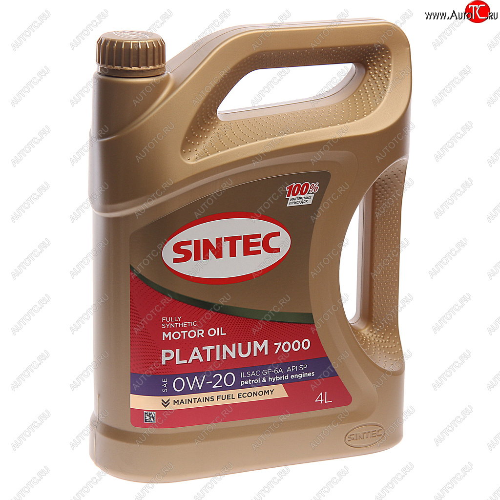 2 079 р. Масло моторное Platinum 7000 GF-6A 0W20 синт.4л SINTEC SINTEC 600163  с доставкой в г. Керчь