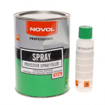 1 899 р. Шпатлевка жидкая SPRAY 1.2кг с отвердителем 0,05кг NOVOL NOVOL 1201  с доставкой в г. Керчь. Увеличить фотографию 1