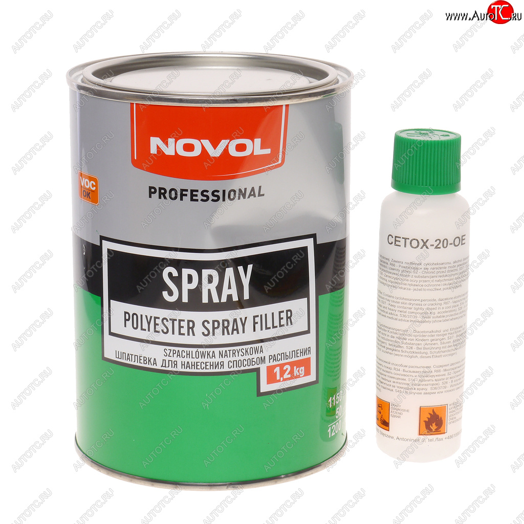 1 899 р. Шпатлевка жидкая SPRAY 1.2кг с отвердителем 0,05кг NOVOL NOVOL 1201  с доставкой в г. Керчь