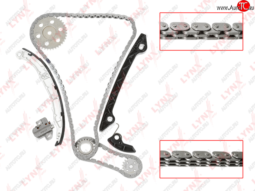 15 349 р. Комплект цепи ГРМ FORD Mondeo (07-) (2.3) (2 цепи+башмак натяж+успокоит+2 натяж+3 звезды) LYNX LYNX tk0091  с доставкой в г. Керчь