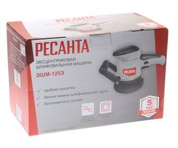 4 549 р. Машина шлифовальная эксцентриковая 450Вт 125мм 4000-13000обмин. (пылесборник) РЕСАНТА РЕСАНТА эшм-125э  с доставкой в г. Керчь. Увеличить фотографию 3