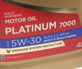 2 079 р. Масло моторное Platinum 7000 C3SP 5W30 синт.4л SINTEC SINTEC 600149  с доставкой в г. Керчь. Увеличить фотографию 2