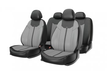 3 999 р. Авточехлы универсальные экокожа черно-серые (11 предм.) Mustang CARFASHION CARFASHION 10032  с доставкой в г. Керчь. Увеличить фотографию 1