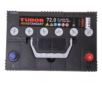 11 349 р. Аккумулятор TUBOR Asia Standart 72Ач обратная полярность TUBOR 6ст72(0) d26l  с доставкой в г. Керчь. Увеличить фотографию 2