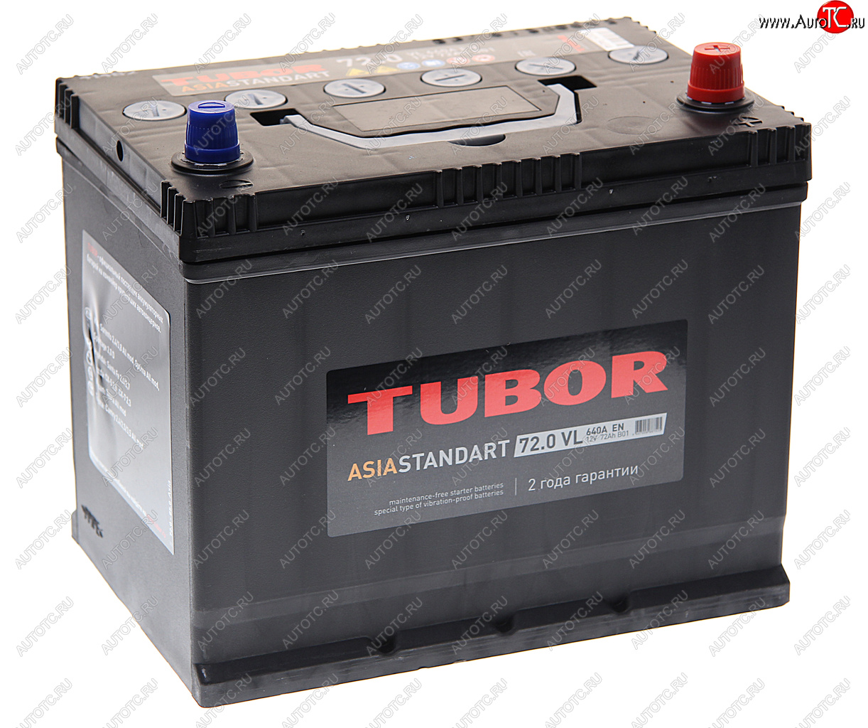 11 349 р. Аккумулятор TUBOR Asia Standart 72Ач обратная полярность TUBOR 6ст72(0) d26l  с доставкой в г. Керчь