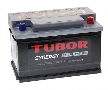 12 799 р. Аккумулятор TUBOR Synergy 74Ач обратная полярность,низкий TUBOR 6ст74(0)  с доставкой в г. Керчь. Увеличить фотографию 1