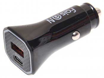 449 р. Устройство зарядное в прикуриватель 1USB + 1 Type C 12V FAISON FAISON a5 black  с доставкой в г. Керчь. Увеличить фотографию 1