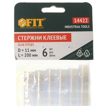 196 р. Стержень клеевой 11х200мм 6шт. прозрачный для дерева, линолеума FIT FIT 14422  с доставкой в г. Керчь. Увеличить фотографию 2