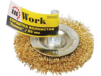 96 р. Кордщетка для дрели дисковая 63мм витая латунь IN WORK IN WORK 38502  с доставкой в г. Керчь. Увеличить фотографию 2
