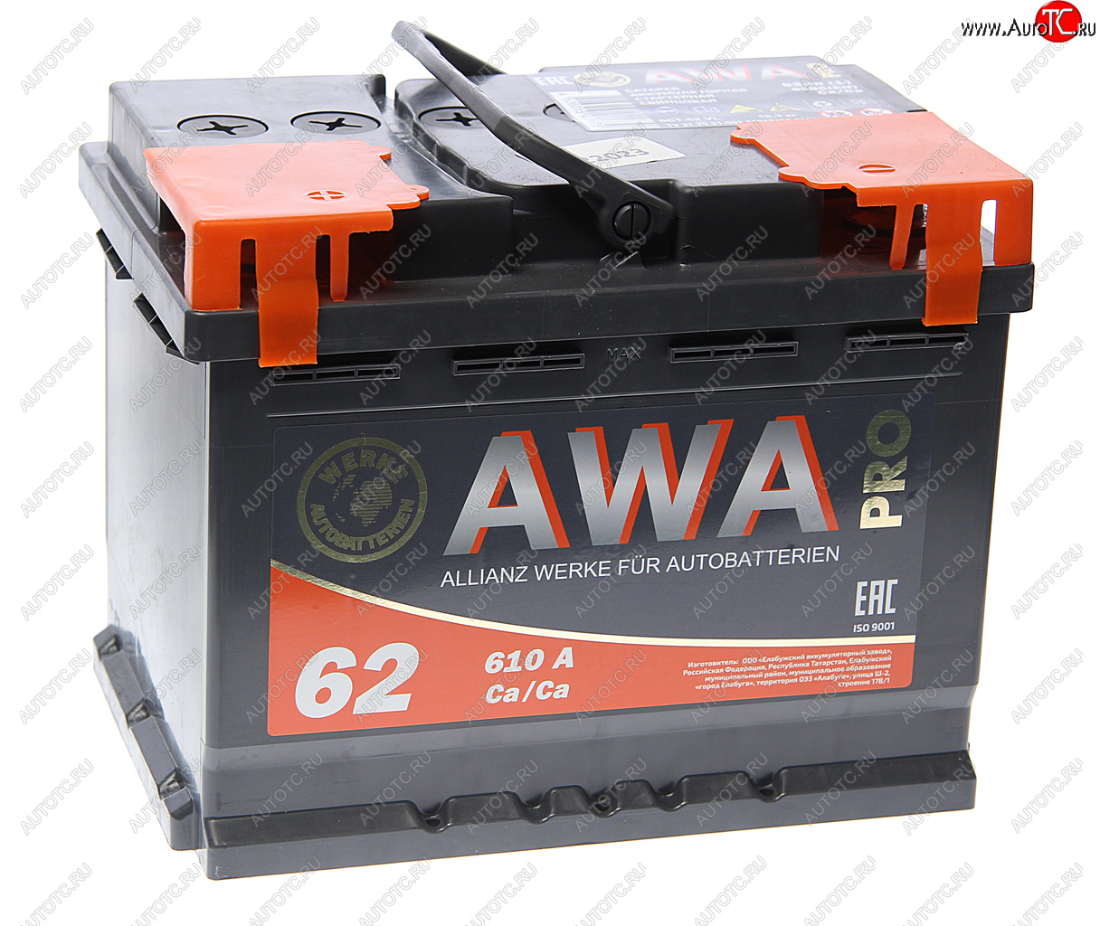 8 399 р. Аккумулятор AWA PRO 62Ач AWA 6ст62(1)  с доставкой в г. Керчь