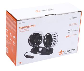 1 479 р. Вентилятор в салон 12V двойной на платформе черно-белый AIRLINE AIRLINE acf-12-05  с доставкой в г. Керчь. Увеличить фотографию 3