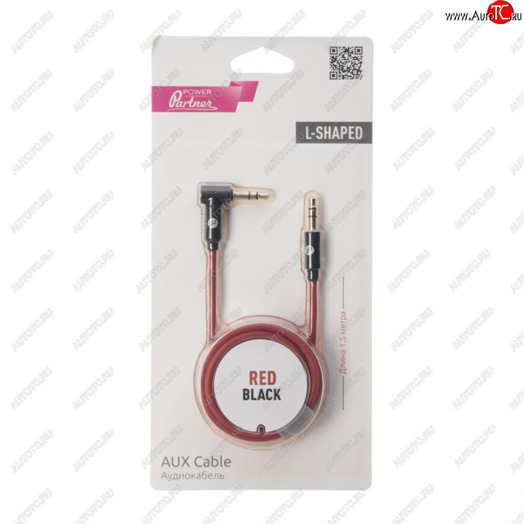 241 р. Кабель jack 3.5 1.5м красно-черный OLMIO OLMIO olm-038900  с доставкой в г. Керчь
