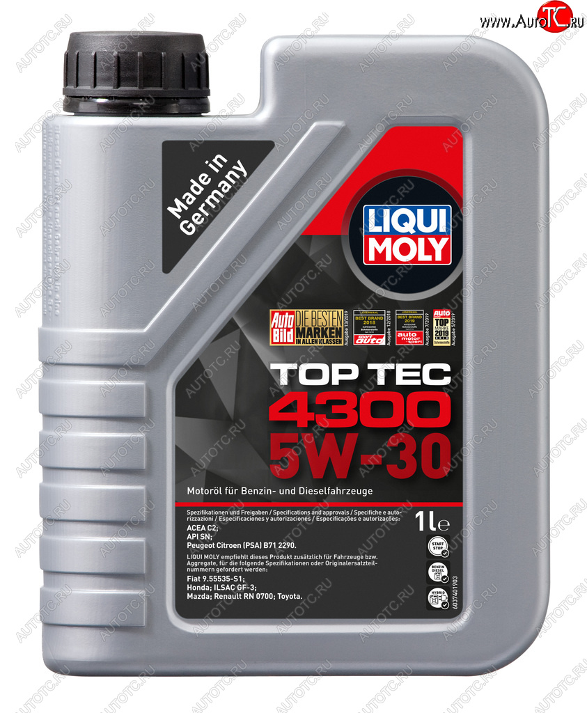 1 999 р. Масло моторное TOP TEC 4300 5W30 синт.1л LIQUI MOLY LIQUI MOLY 2323  с доставкой в г. Керчь
