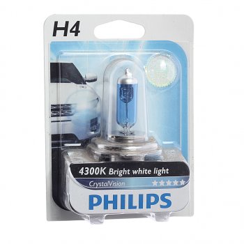 899 р. Лампа 12V H4 60/55W P43t-38 4300K блистер (1шт.) Crystal Vision PHILIPS PHILIPS 12342cvb1 PHILIPS 12342cvb1  с доставкой в г. Керчь. Увеличить фотографию 1