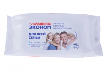 137 р. Салфетка влажная универсальная 18х15см в мягкой упаковке 70шт. ЭКОНОМ АВАНГАРД 30024  с доставкой в г. Керчь. Увеличить фотографию 1