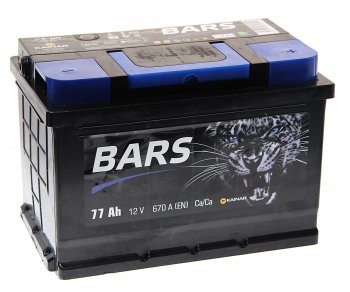 9 249 р. Аккумулятор BARS 77Ач обратная полярность BARS 6ст77(0)  с доставкой в г. Керчь. Увеличить фотографию 1