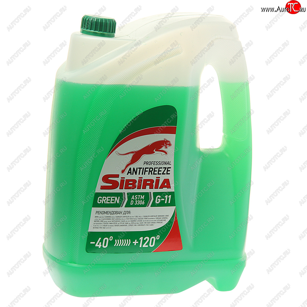 1 499 р. Антифриз зеленый -40C 10кг G11 SIBIRIA SIBIRIA 800090  с доставкой в г. Керчь