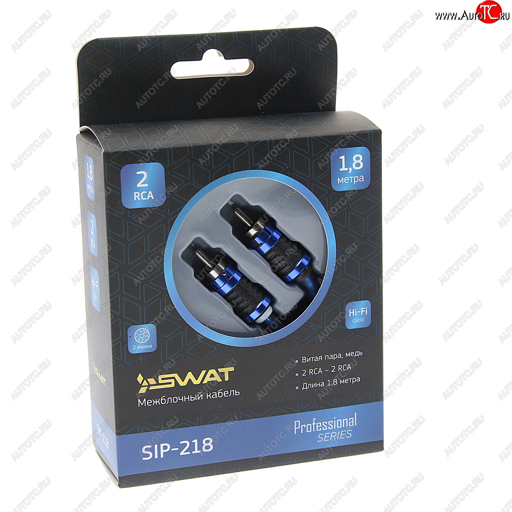 699 р. Кабель RCA 2х2 1.8м SWAT SWAT sip-218 SWAT sip-218  с доставкой в г. Керчь