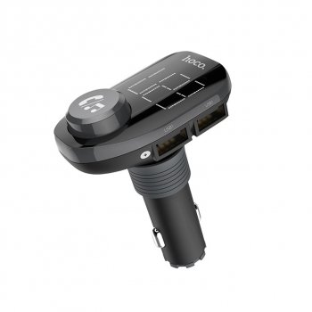 1 149 р. Устройство зарядное в прикуриватель с трансмиттером (bluetooth,hands free) HOCO HOCO e45 black  с доставкой в г. Керчь. Увеличить фотографию 1