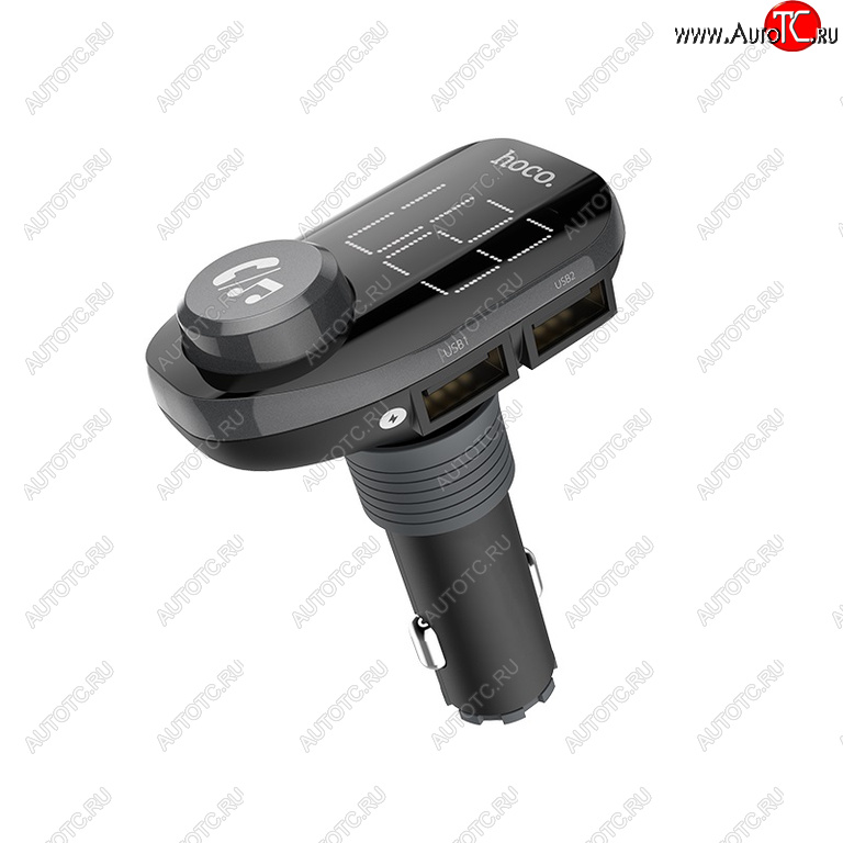 1 149 р. Устройство зарядное в прикуриватель с трансмиттером (bluetooth,hands free) HOCO HOCO e45 black  с доставкой в г. Керчь