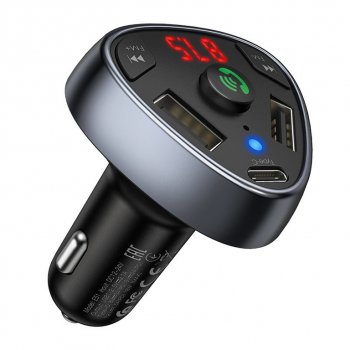 1 229 р. Устройство зарядное в прикуриватель с трансмиттером (bluetooth,hands free) HOCO HOCO e51 black  с доставкой в г. Керчь. Увеличить фотографию 1