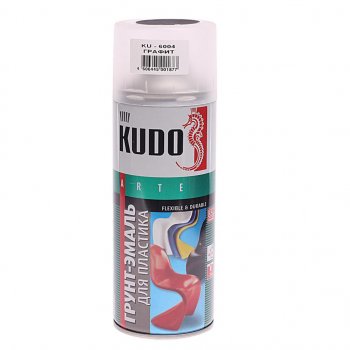 329 р. Грунт-эмаль для пластика графит RAL 7021 аэрозоль 520мл KUDO KUDO ku-6004  с доставкой в г. Керчь. Увеличить фотографию 1