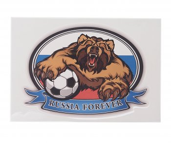 44 р. Наклейка виниловая вырезанная RUS-флаг медведь forever 10х14см полноцветная AUTOSTICKERS AUTOSTICKERS 06812  с доставкой в г. Керчь. Увеличить фотографию 1