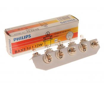 98 р. Лампа 12V 1.2W BAX8.5d белый патрон PHILIPS PHILIPS 12638cp  с доставкой в г. Керчь. Увеличить фотографию 1