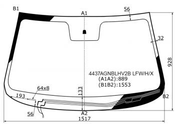 7 599 р. Стекло лобовое (Обогрев щеток) Kia Sorento 09-21 XYG 4437AGNBLHV2B LFW/H/X  с доставкой в г. Керчь. Увеличить фотографию 1