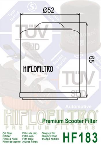 619 р. Фильтр масляный мото SCOOTER HIFLO FILTRO HIFLO FILTRO hf183  с доставкой в г. Керчь. Увеличить фотографию 2
