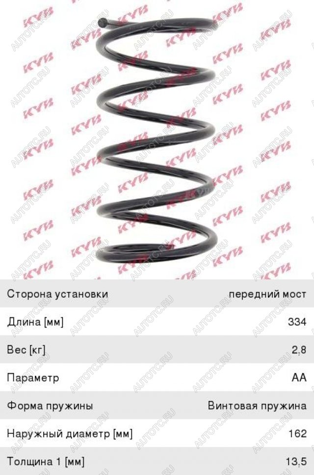 4 649 р. Пружина передней подвески KAYABA Mercedes-Benz E-Class W210 дорестайлинг седан (1996-1999)  с доставкой в г. Керчь