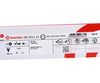 4 399 р. Диск тормозной VW Golf 4,5 AUDI A2,A3 SKODA Fabia,Octavia передний (1шт.) BREMBO BREMBO 09.7011.11  с доставкой в г. Керчь. Увеличить фотографию 7