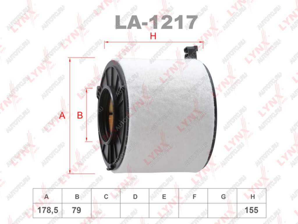 1 499 р. Фильтр воздушный AUDI A4,A5,A6 (16-) (2.0 TDI) LYNX LYNX la1217  с доставкой в г. Керчь