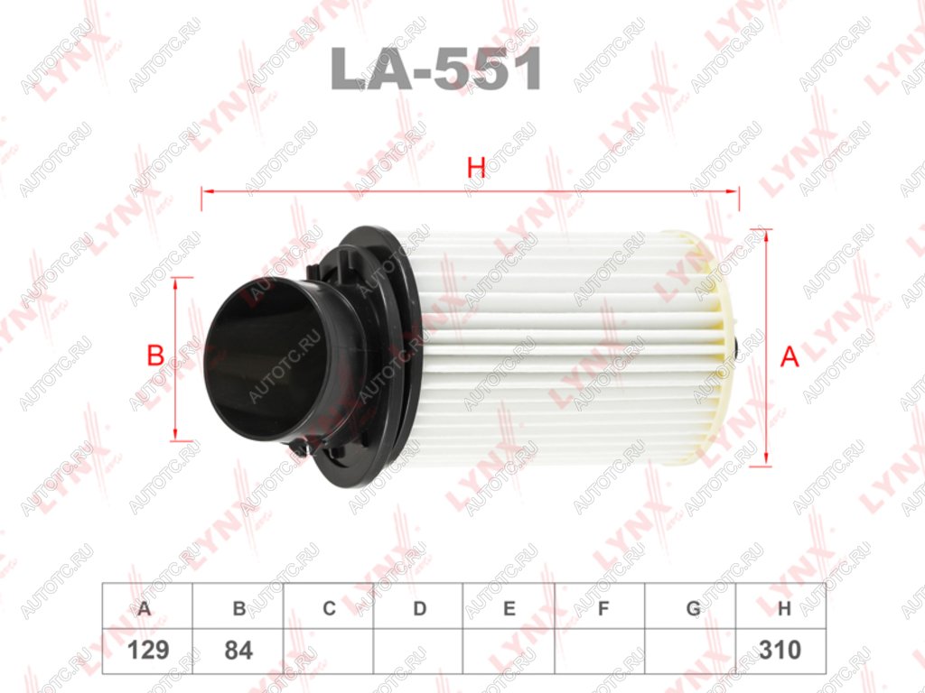 1 449 р. Фильтр воздушный HONDA Integra (97-) LYNX LYNX la551  с доставкой в г. Керчь