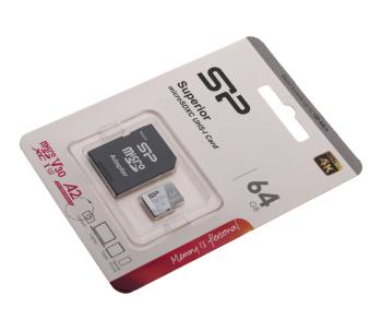 549 р. Карта памяти 64GB MicroSD class 10 + SD адаптер SILICON POWER SILICON POWER sp064gbstxda2v20sp  с доставкой в г. Керчь. Увеличить фотографию 1