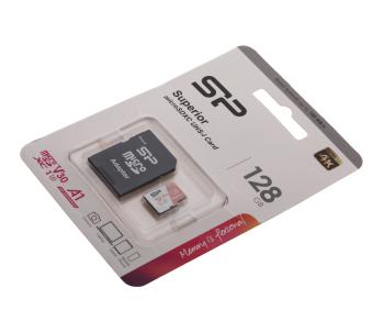 1 699 р. Карта памяти 128GB MicroSD class 10 + SD адаптер SILICON POWER SILICON POWER sp128gbstxdv3v20sp  с доставкой в г. Керчь. Увеличить фотографию 1
