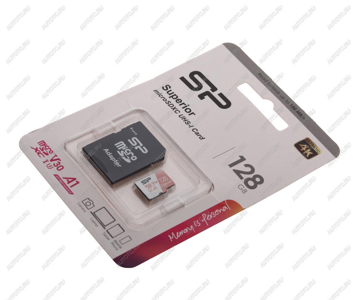 1 699 р. Карта памяти 128GB MicroSD class 10 + SD адаптер SILICON POWER SILICON POWER sp128gbstxdv3v20sp  с доставкой в г. Керчь
