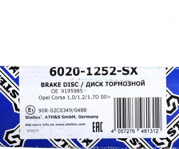 1 999 р. Диск тормозной OPEL Corsa C (00-06) передний (1шт.) STELLOX STELLOX 60201252sx  с доставкой в г. Керчь. Увеличить фотографию 6