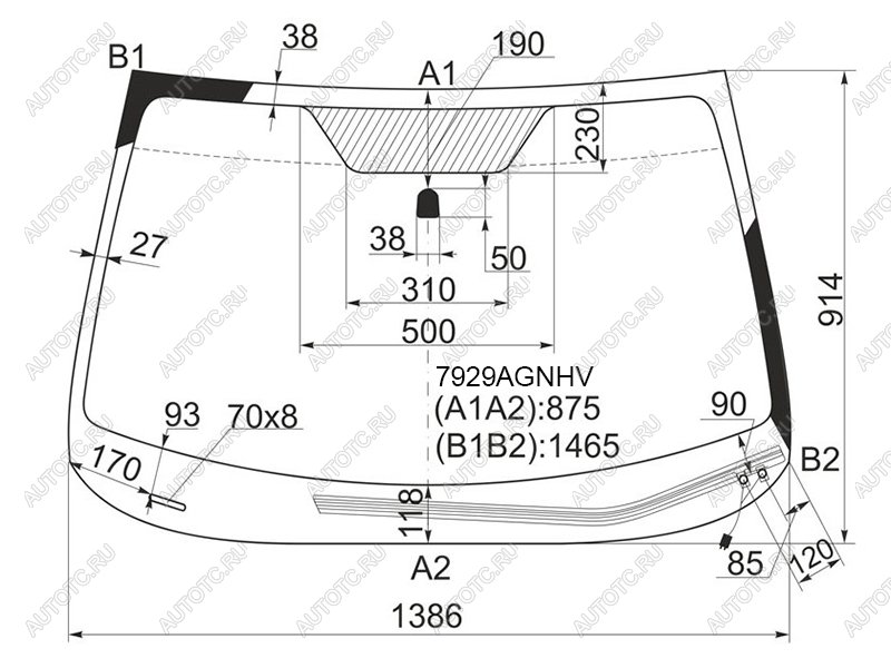 7 249 р. Стекло лобовое (Обогрев щеток) Subaru Impreza 07-12  Impreza WRX 07-14  Impreza WRX STI 07-14 FUYAO 7932AGNHV  с доставкой в г. Керчь