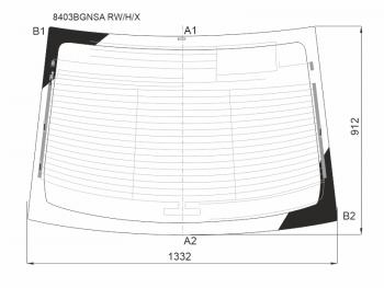 8 799 р. Стекло заднее (Цвет зеленый Обогрев) Toyota Camry (XV50) 11-18  Aurion 12-15  Camry UAEUSA 11-17 XYG 8403BGNSA RW/H/X  с доставкой в г. Керчь. Увеличить фотографию 1