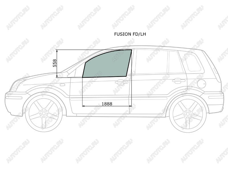 2 599 р. Стекло боковое опускное (Спереди/ Слева/ Цвет зеленый) Ford Fusion 02-12 XYG FUSION FD/LH, fusionfdlh XYG FUSION FD/LH  с доставкой в г. Керчь