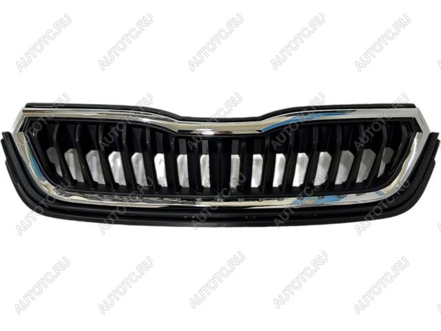 3 499 р. Решетка радиатора (пр-во Китай) BODYPARTS  Skoda Rapid  MK2 (2019-2025) (молдинг хром)  с доставкой в г. Керчь