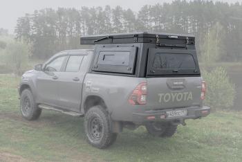 266 999 р. Кунг алюминиевый с интегрированной палаткой PINGWEI для Toyota Hilux 2015+  c-0001-1  с доставкой в г. Керчь. Увеличить фотографию 2