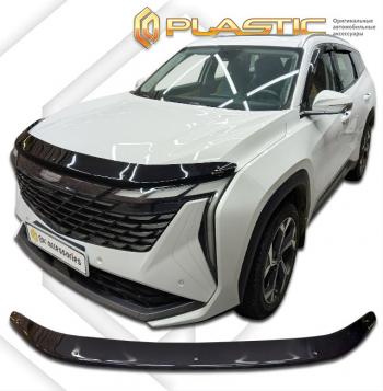 2 499 р. Дефлектор капота (рынок РФ) CA-Plastic exclusive Geely Atlas FX11 (2023-2025) (серия Classic черный, Без надписи )  с доставкой в г. Керчь. Увеличить фотографию 2
