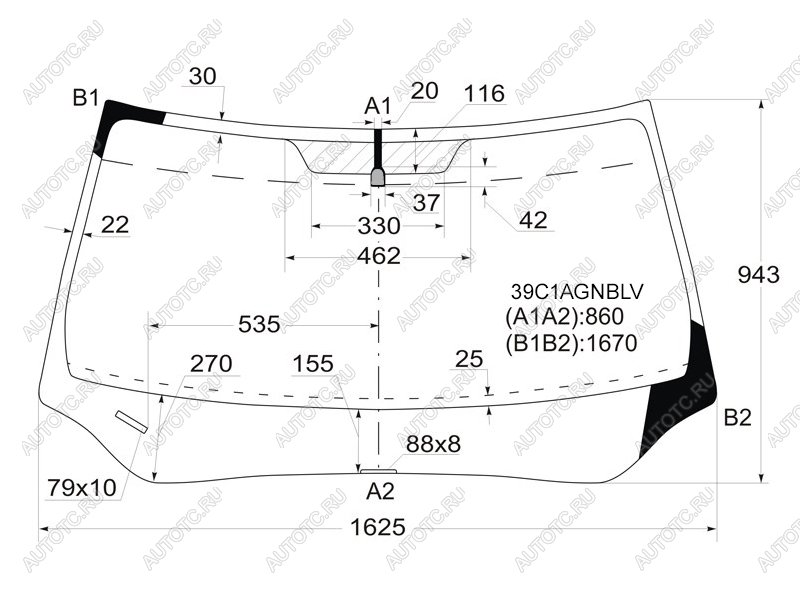 6 499 р. Стекло лобовое Honda Pilot 08-15 FUYAO 39C1AGNBLV  с доставкой в г. Керчь