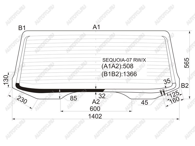 10 999 р. Стекло заднее (Цвет зеленый Обогрев) Toyota Sequoia 07-22 XYG SEQUOIA-07 RW/X  с доставкой в г. Керчь