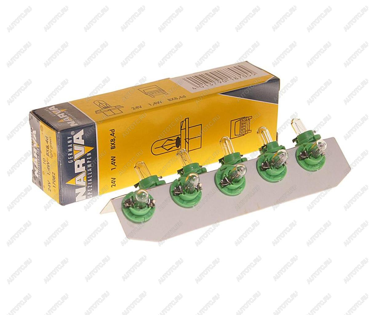93 р. Лампа 24V 1.4W BX8.4d светло зеленый патрон Plastic Base NARVA NARVA 170823000  с доставкой в г. Керчь